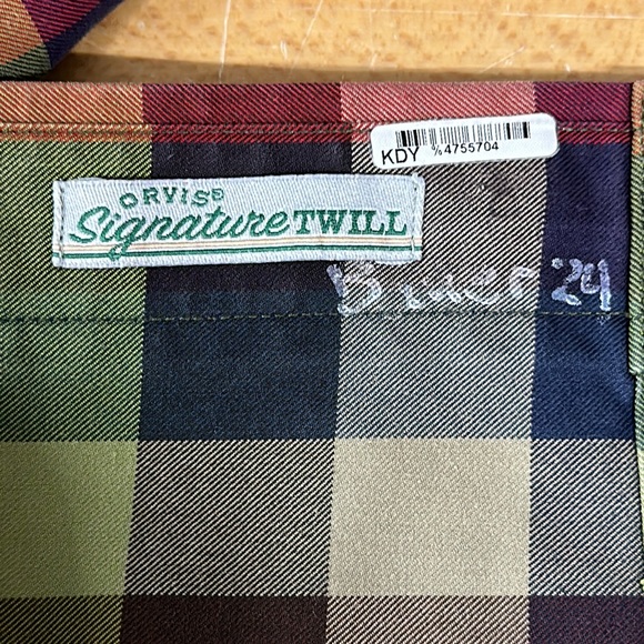 Orvis Signature Twill Multi Color Checkered Button Down Long Sleeve Shirt Large - Picture 8 of 10